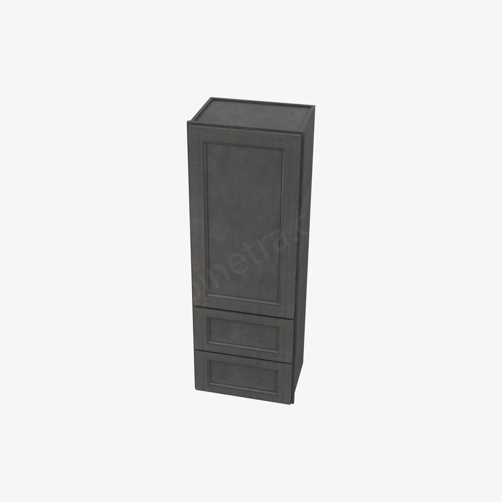 TS-W2D1854 Wall Cabinet With 2 Built-In Drawers | Forevermark Townsquare Grey