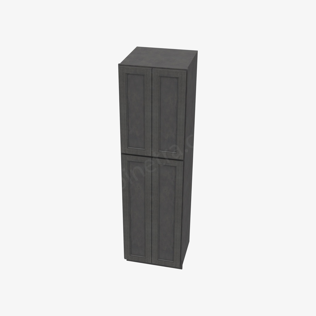 TS-WP2490B Tall Wall Pantry Cabinet with Butt Doors | Forevermark Townsquare Grey
