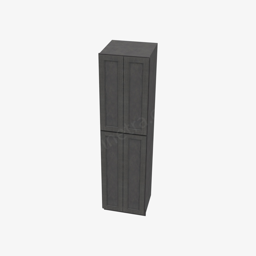 TS-WP2496B Tall Wall Pantry Cabinet with Butt Doors | Forevermark Townsquare Grey