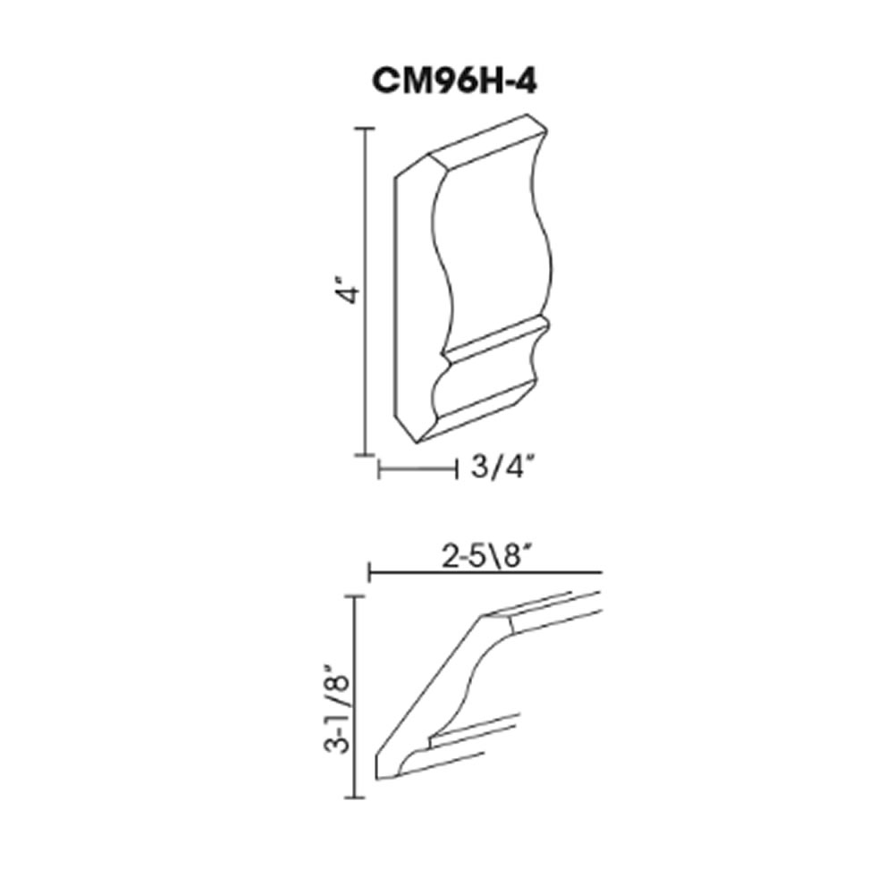 AW-CM96H-4 Crown Molding | Forevermark Ice White Shaker