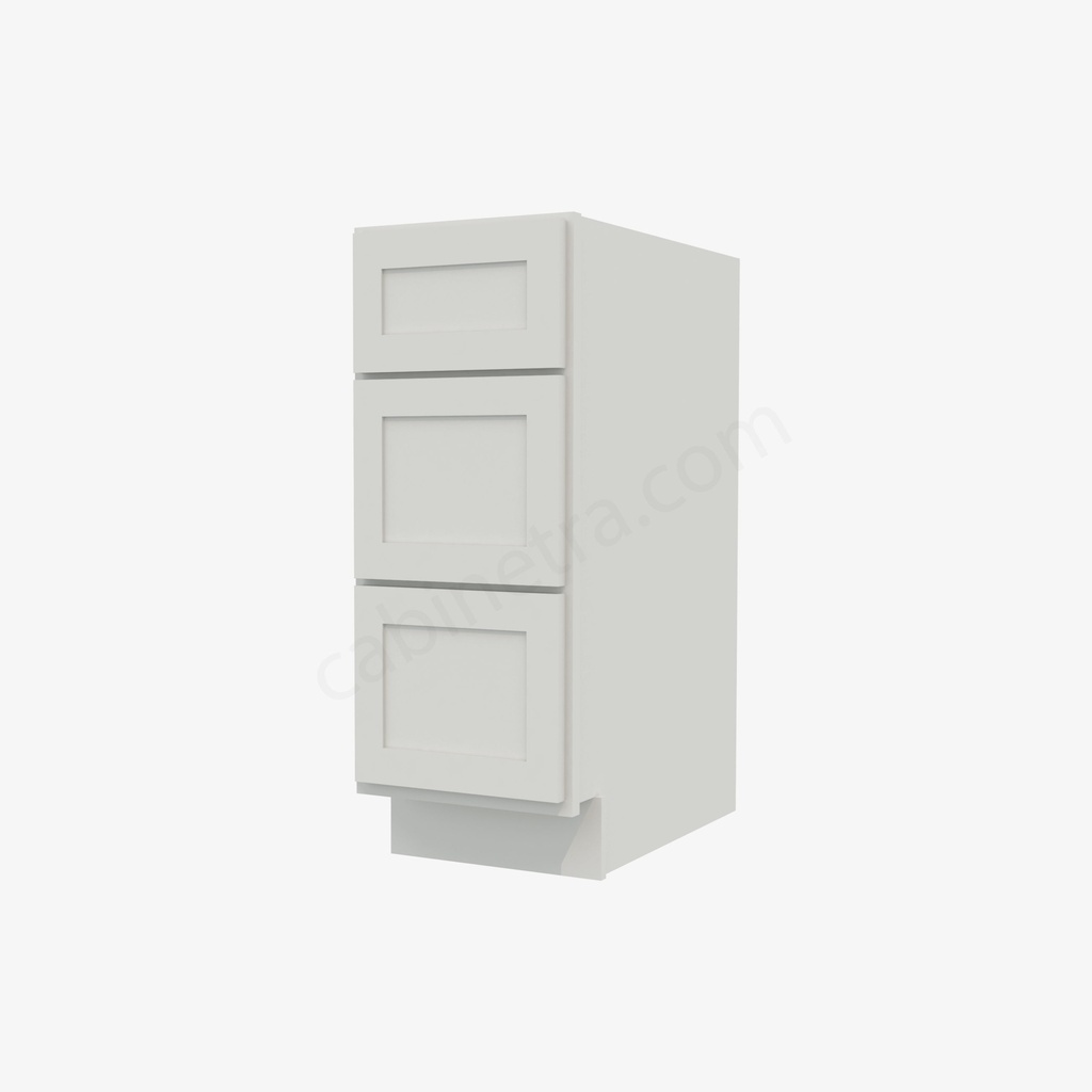 AW-DB12(3) 3 Drawer Pack Base Cabinet | Forevermark Ice White Shaker