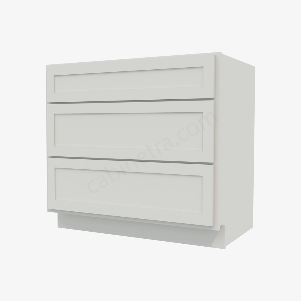 AW-DB36(3) 3 Drawer Pack Base Cabinet | Forevermark Ice White Shaker