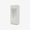 AW-OM3384B Tall Double Oven / Oven Microwave Cabinet | Forevermark Ice White Shaker