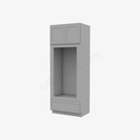 AB-OM3390B Tall Double Oven / Oven Microwave Cabinet | Forevermark Lait Gray Shaker