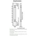 AB-POLE75-T390 Trimmable Half Tall Decor Leg Including WF3 | Forevermark Lait Gray Shaker