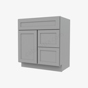 AB-S3021DR-34-1/2"" Combo Vanity with Right Drawer | Forevermark Lait Gray Shaker