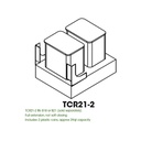 TG-TCR21-2 Double Trash Can Cabinet | Forevermark Midtown Grey
