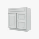 GW-S3021DR-34-1/2"" Combo Vanity with Right Drawer | Forevermark Gramercy White