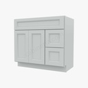 TW-S3621BDR-34-1/2"" Sink Base Combo Vanity with Right Drawer | Forevermark Uptown White