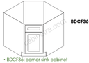 PD-BDCF36 Base Diagonal Corner Sink Cabinet | Forevermark Petit Blue