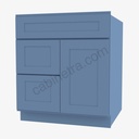AX-S3021DL-34-1/2"" Combo Vanity with Left Drawer | Forevermark Xterra Blue Shaker