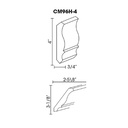 AW-CM96H-4 Crown Molding | Forevermark Ice White Shaker