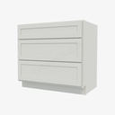 AW-DB36(3) 3 Drawer Pack Base Cabinet | Forevermark Ice White Shaker