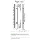 AW-POLE75-W342 Half Decor Leg including WF3 | Forevermark Ice White Shaker